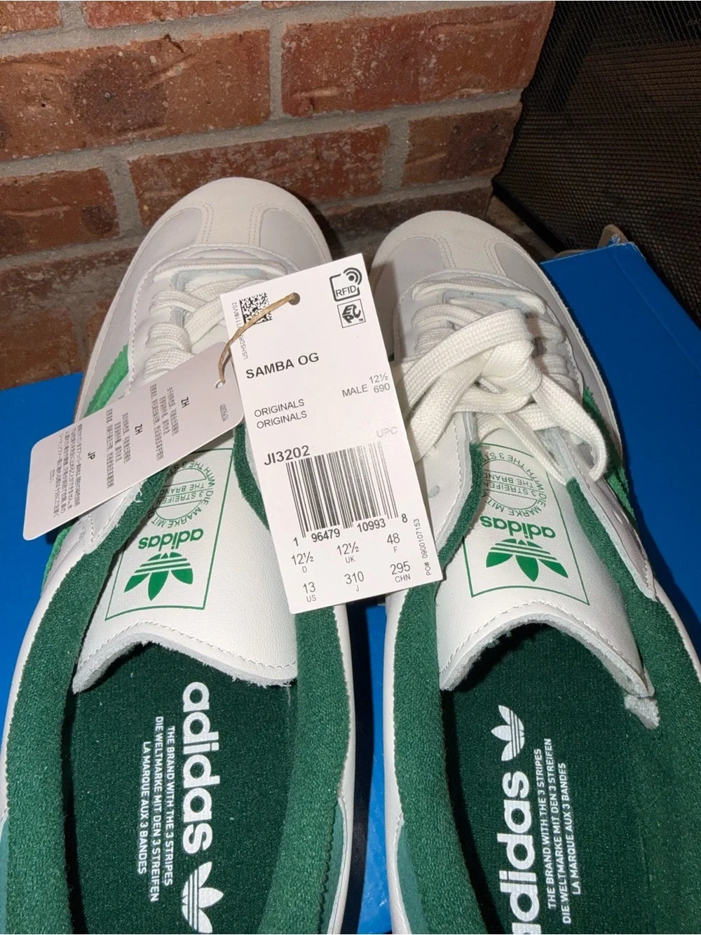Adidas Samba OG White Green Gum Sole Men’s Size 13 NIB JI3202